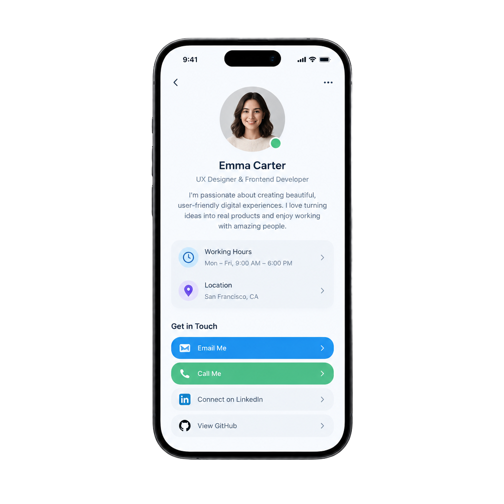 A Bounks about profile page shown on a phone